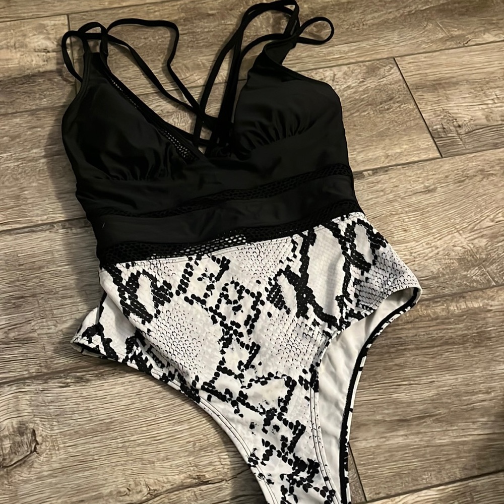 zulily snakeskin one piece swimsuit